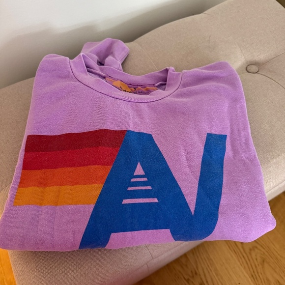 NEVER WORN - AVIATOR NATION - LOGO RELAXED CREW SWEATSHIRT - NEON PURPLE - SM - Picture 2 of 5